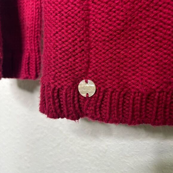 Pure Handknit Women’s Red Fringe Cowl Neck Cotton Sweater Size S/M - Picture 8 of 13